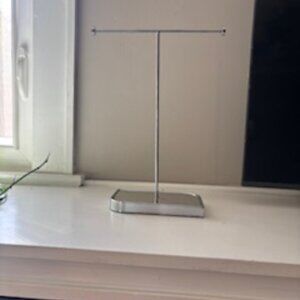 Chrome And Mirrored Jewelry Stand